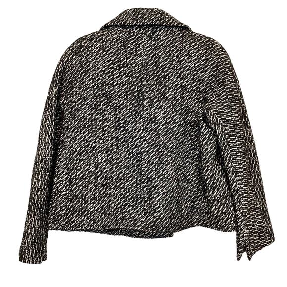 Talbots Double Breasted Alpaca Wool Sz 14 Black White Tweed Blazer Short Jacket - Picture 5 of 12